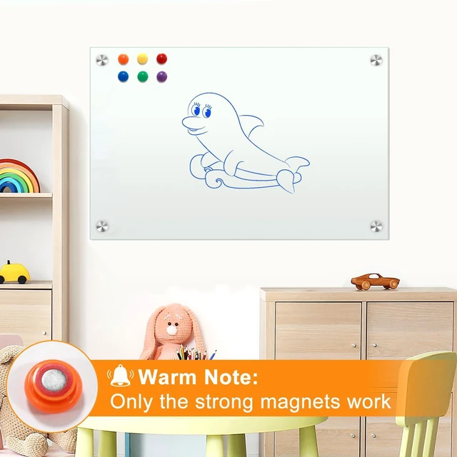 Alt view image 3 of 7 - Glass White Board for Wall Dry Erase Board 36" x 24" (2pcs) Magnetic Presentation Whiteboard for Home, Office and School