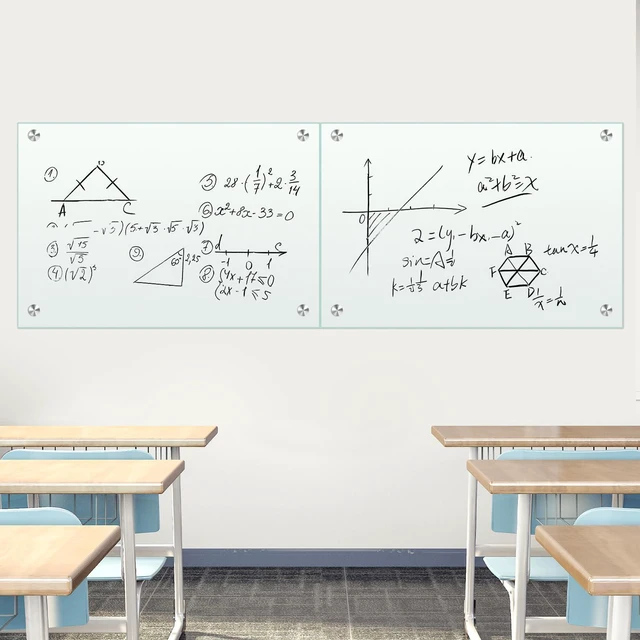 Alt view image 5 of 7 - Glass White Board for Wall Dry Erase Board 36" x 24" (2pcs) Magnetic Presentation Whiteboard for Home, Office and School