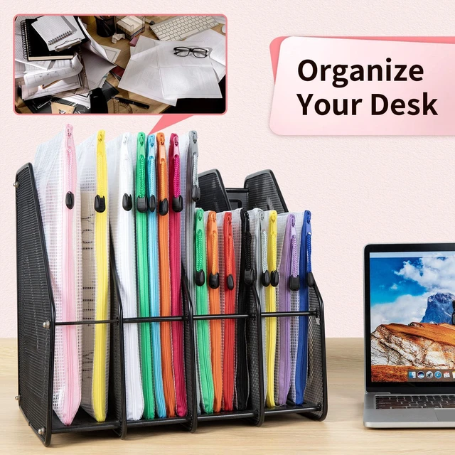 Alt view image 6 of 7 - 12 Pack A3 Mesh Zipper Pouch Bags, Board Game & File Organizer Large Reusable A3 Pouches Organize Board Games & Files; Waterproof Black Mesh Design Keeps Contents Protected and Neat