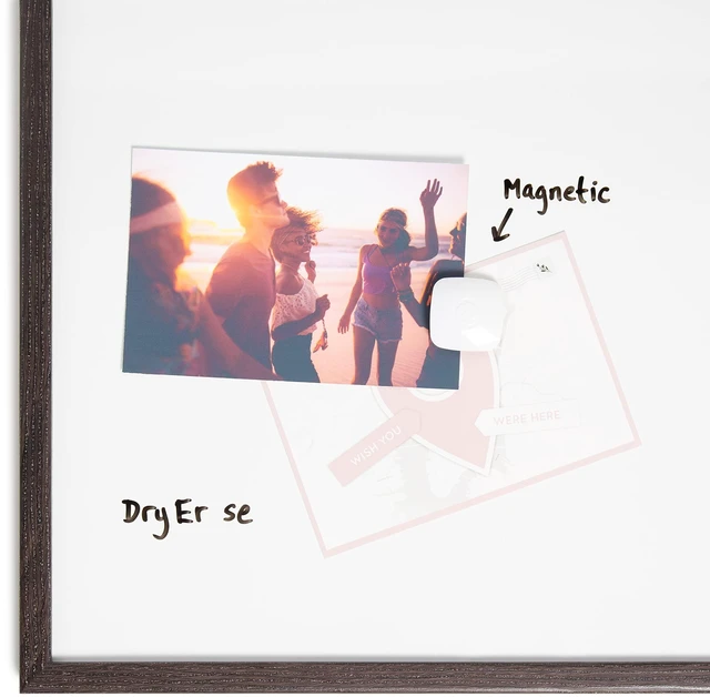 Alt view image 2 of 7 - Magnetic Dry Erase Board White Board, 20" x 30" Inches, Black Wood Frame (3880U00-01)