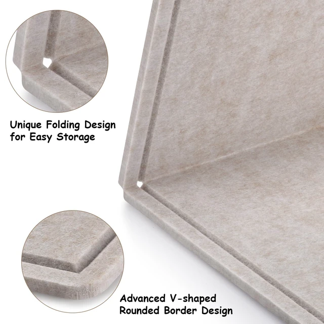 Alt view image 5 of 7 - Large Bulletin Board, Foldable 72x48 Inches Cork Board Alternative, Large Felt Board Decorative Pin Board for Wall, Foldable Photo Board Self-Adhesive Vision Board with 36 Pushpins Light Khaki
