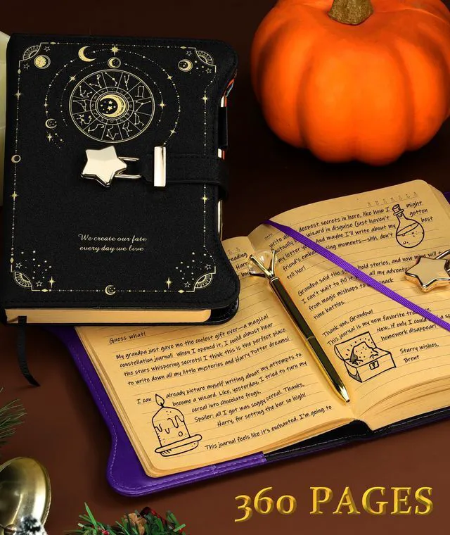 Alt view image 4 of 7 - Diary with Lock and Keys for Girls Gift Ideas, 360 Pages Journal Elegant Gift Box for Teen Girls, B6 Kraft Pages Refillable Notebook with Pen and Bookmark for Writing, Astro Blue