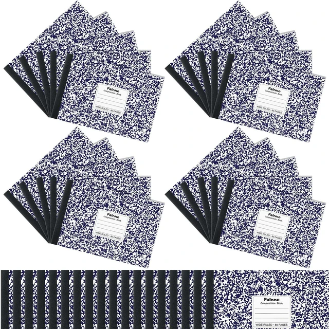 Main image of Half Composition Books,Purple,Snowflake 20 Pack Bulk Journals for School Students, Wide Ruled 80 Sheets, 11/32 Inch Spacing, 4-7/8x7-1/2 Size, Primary Covers