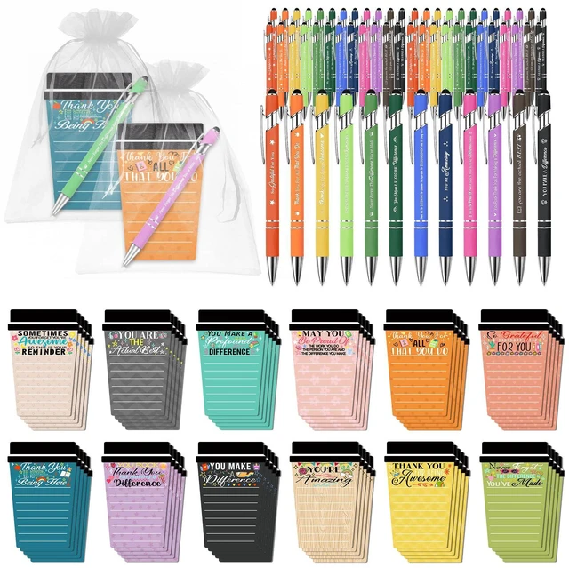 Main image of 60 Set Employee Appreciation Gifts Bulk Team - 60Pack Coffee Cup Notepad+60 Ballpoint Pens+ 60 Drawstring Gift Bags, Bulk Gifts for Coworkers/Staffs/Teachers/Christmas