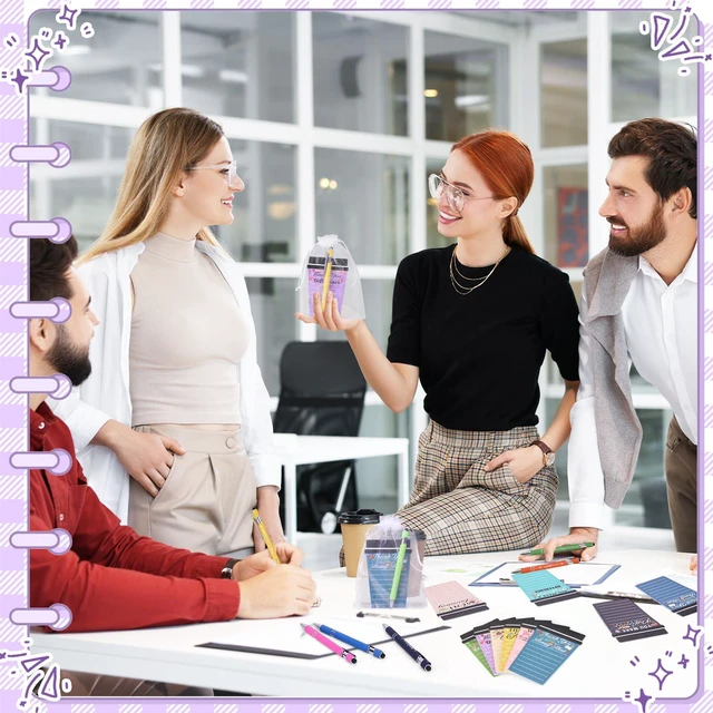 Alt view image 5 of 7 - 60 Set Employee Appreciation Gifts Bulk Team - 60Pack Coffee Cup Notepad+60 Ballpoint Pens+ 60 Drawstring Gift Bags, Bulk Gifts for Coworkers/Staffs/Teachers/Christmas