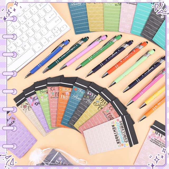 Alt view image 4 of 7 - 60 Set Employee Appreciation Gifts Bulk Team - 60Pack Coffee Cup Notepad+60 Ballpoint Pens+ 60 Drawstring Gift Bags, Bulk Gifts for Coworkers/Staffs/Teachers/Christmas