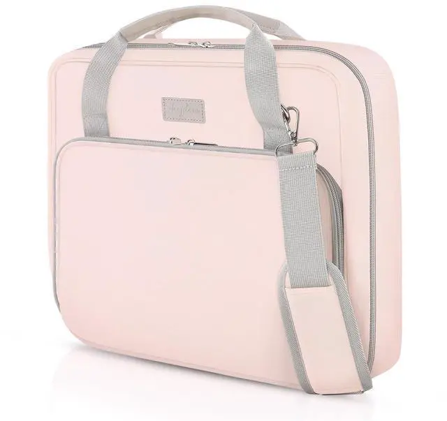 Main image of Zipper Binder 3 Inch D-Ring School Binder, Oxford Fabric School Organizer Holds 700+ Sheets, Fits 14" Laptop, Water-Resistant, Handle & Shoulder Strap, 14"x13" School Supplies, Pink