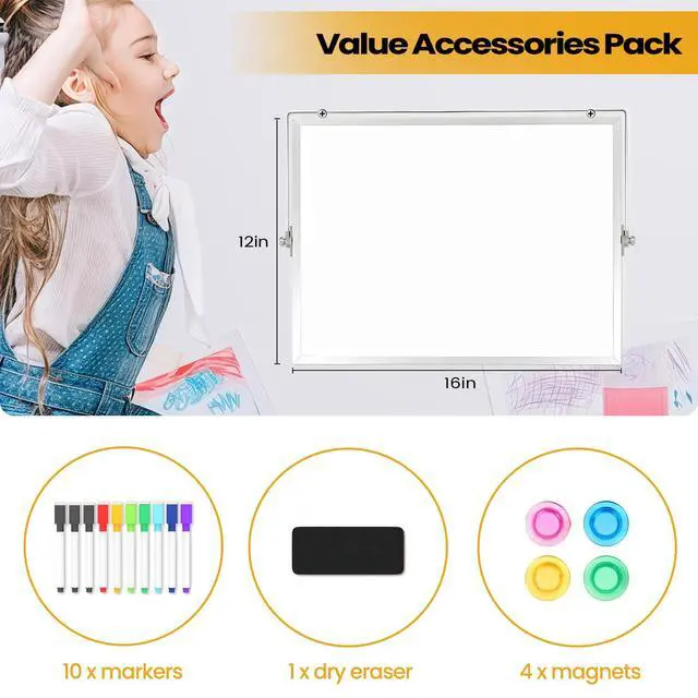 Alt view image 2 of 7 - Desktop Whiteboard with Stand, 16" x 12" Double-Sided Dry Erase Board with Stand, Portable Stand White Board for Office, Home, School