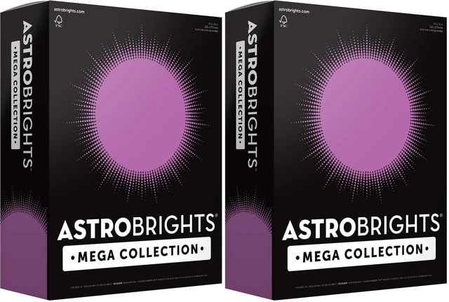 Main image of Mega Collection, Colored Cardstock, Bright Purple, 320 Sheets, 65 lb/176 gsm, 8.5" x 11" - MORE SHEETS! (91697) (Pack of 2)