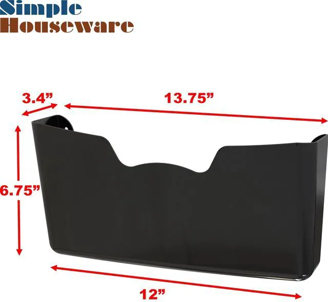 Alt view image 3 of 5 - Single Pocket Wall Mount for Hanging File Holder, 3 Packs, Black