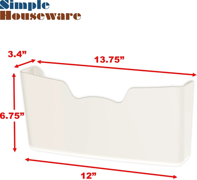 Alt view image 3 of 5 - White Wall Mount Single Pocket Hanging File Holder, 3-Pack Wall File Holder Organizer for Paper and Documents