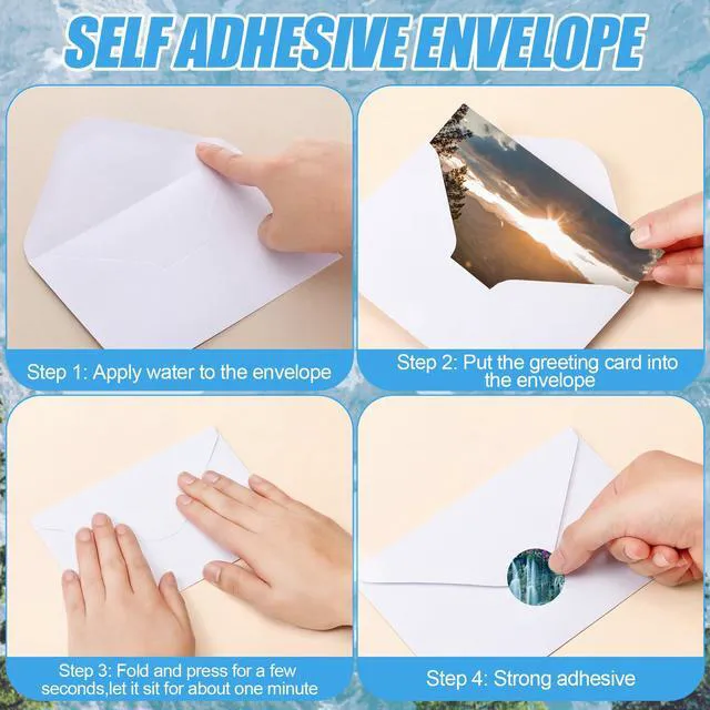 Alt view image 4 of 7 - 100 Pcs Blank Note Cards and Envelopes 4x6 Natural Scenery Blank Greeting Cards with Matching Peel-and-seal Stickers Plain Notecards Stationery for Christmas Thanksgiving 10 Designs