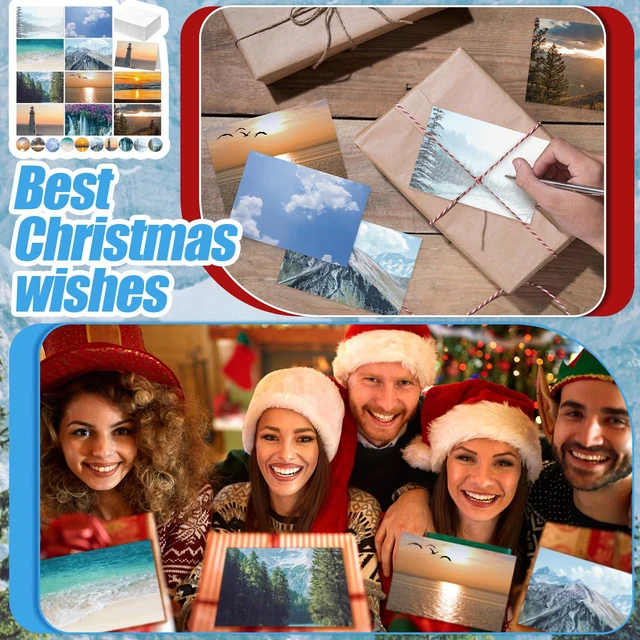 Alt view image 7 of 7 - 100 Pcs Blank Note Cards and Envelopes 4x6 Natural Scenery Blank Greeting Cards with Matching Peel-and-seal Stickers Plain Notecards Stationery for Christmas Thanksgiving 10 Designs