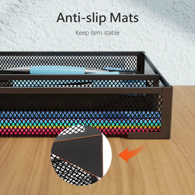 Alt view image 5 of 7 - Desk Drawer Organizer, Office Desk Organizer Tray with 5 Dividers, Pen Pencil Drawer Organizer for Office Supplies, Desktop, Bathroom, Kitchen, Makeup, Vanity