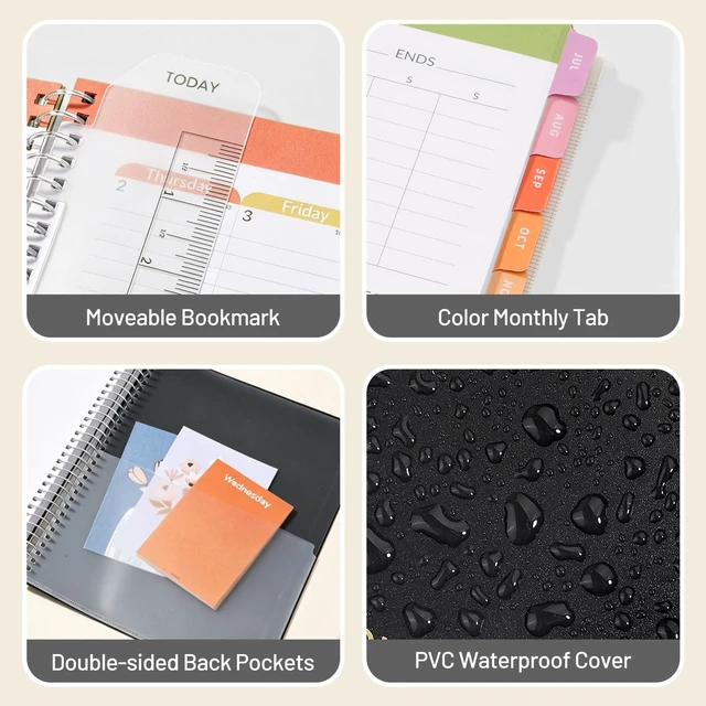 Alt view image 5 of 7 - Student Planner 2026-2027, Middle or High School Planner for Academic Year Jul. 2026 - Jun. 2027, 6.5" x 8.3" Lesson Plan Datebook with PVC Waterproof Cover, Bookmark, Planning Stickers, Black