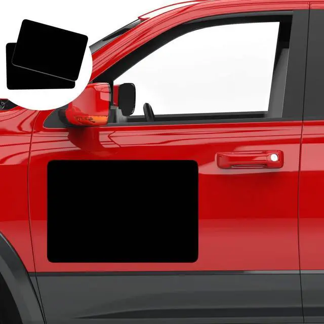 Main image of 2 Pack Blank Car Door Magnet Sticker, 18x12 inch Black Magnetic Vehicle Sign, DIY Advertise Business, Cover Company Logo, Personalized Magnet Decal, Rounded Corners, Dry Erase