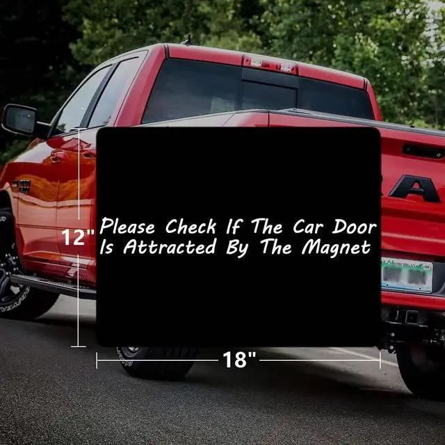 Alt view image 2 of 7 - 2 Pack Blank Car Door Magnet Sticker, 18x12 inch Black Magnetic Vehicle Sign, DIY Advertise Business, Cover Company Logo, Personalized Magnet Decal, Rounded Corners, Dry Erase
