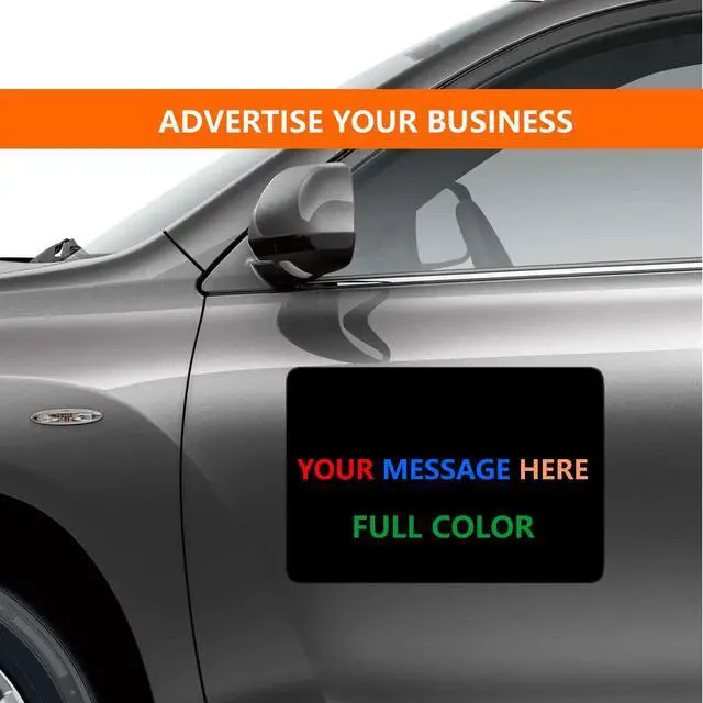 Alt view image 4 of 7 - 2 Pack Blank Car Door Magnet Sticker, 18x12 inch Black Magnetic Vehicle Sign, DIY Advertise Business, Cover Company Logo, Personalized Magnet Decal, Rounded Corners, Dry Erase