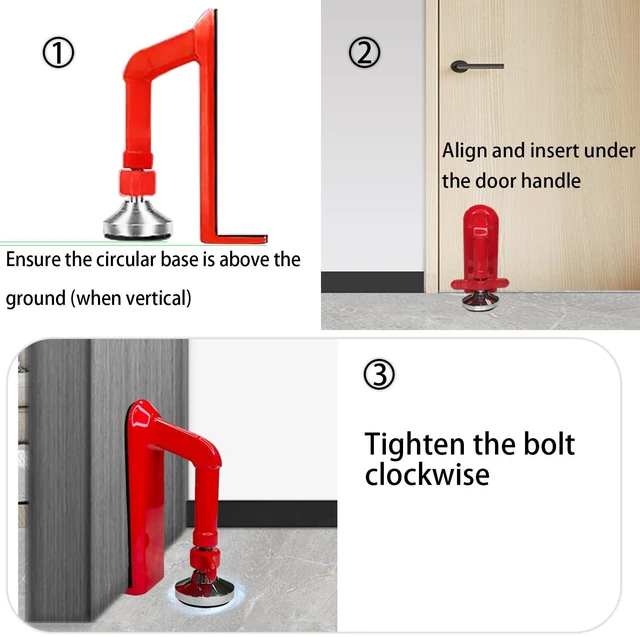Alt view image 5 of 6 - Door Stoppers Security, Portable Door Lock for Travel, Hotel Safety Device Easy to Install and Remove, Compact Travel Security Solution for Woman, Fits Most Inward-Swing Doors, Fits 0.2"2" Door Gaps