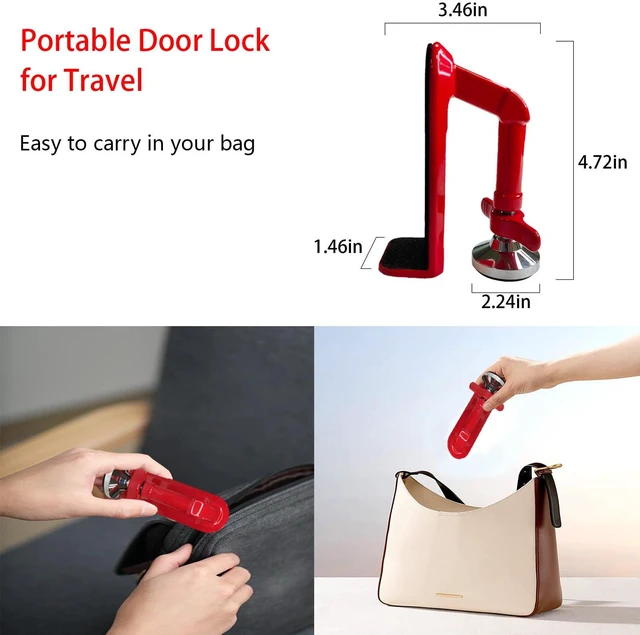 Alt view image 6 of 6 - Door Stoppers Security, Portable Door Lock for Travel, Hotel Safety Device Easy to Install and Remove, Compact Travel Security Solution for Woman, Fits Most Inward-Swing Doors, Fits 0.2"2" Door Gaps