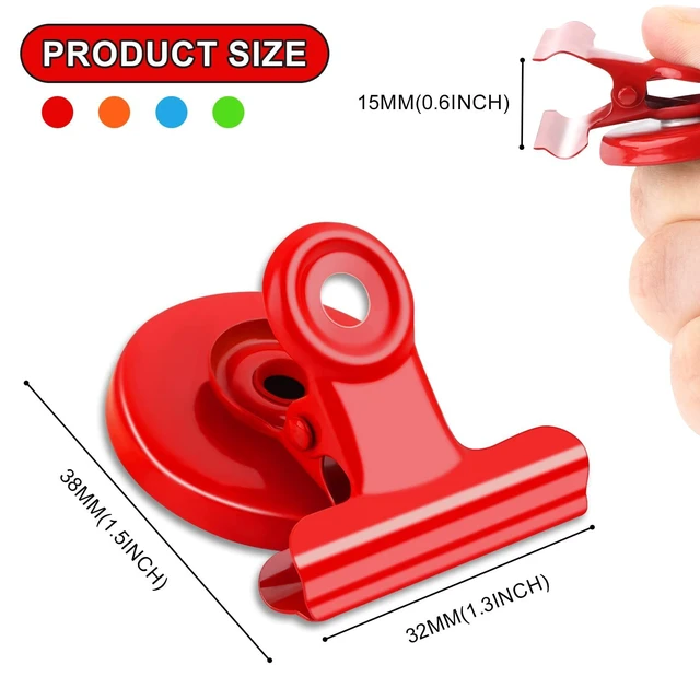 Alt view image 3 of 7 - 24 Pack Magnetic Clips Fridge Magnets Whiteboard Magnets, Magnet Clips for Teacher Supplies, Colorful Refrigerator Magnets for Photo Displays Memo Note