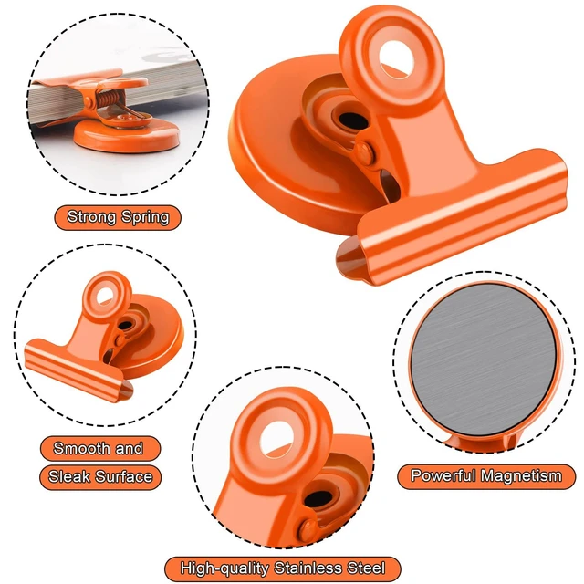 Alt view image 6 of 7 - 24 Pack Magnetic Clips Fridge Magnets Whiteboard Magnets, Magnet Clips for Teacher Supplies, Colorful Refrigerator Magnets for Photo Displays Memo Note