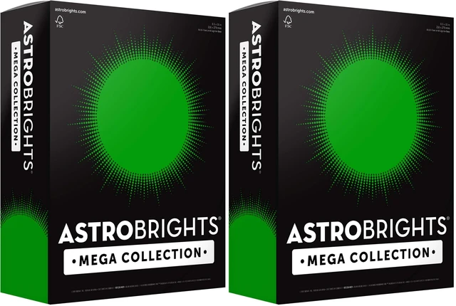 Main image of Mega Collection, Colored Cardstock, Ultra Green, 320 Sheets, 65 lb/176 gsm, 8.5" x 11" - MORE SHEETS! (91678), (Pack of 2)