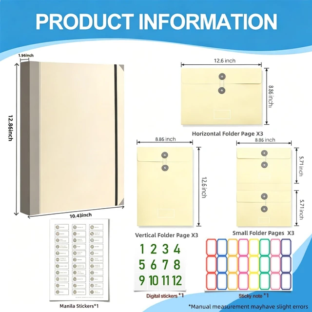 Alt view image 3 of 7 - Important Document Organizer with Tabs & Pockets for Family Records,Yellow