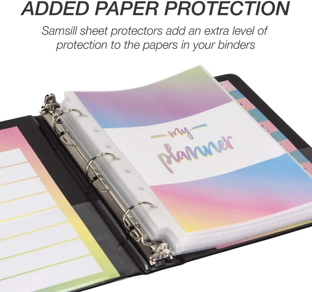 Alt view image 7 of 7 - Economy 1 Inch Mini 3 Ring Binder, Round Ring Binder, Holds 5.5 x 8.5 Inch Documents, 1" Storage, 6-Pack, Black
