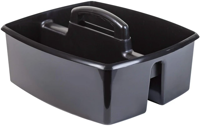 Alt view image 2 of 6 - 2-Compartment Large Cleaning Caddy Multipurpose Supply Organizer with Handle - Black, 1-Pack (00973A06C)