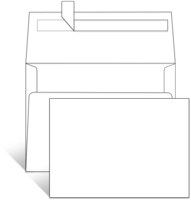 Main image of White Blank Note Cards and Envelopes 4x6 (Not Folded) 100 Pack 4x6 Flat Postcards and A6 Envelopes Self Seal for Wedding, Invitations, DIY Note Cards & All Occasion