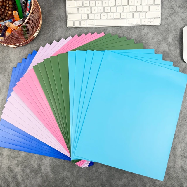Alt view image 5 of 5 - ® 50 Packs Blue Paper Folders with Pockets,Paper Folder Surface with Waterproofing,Letter Size,Holds 100 Plus Sheets,for School,Office,Business.(50, Dark Blue)