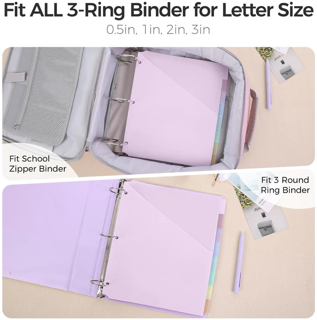Alt view image 2 of 7 - 8 Tabs Dividers with Two Pockets, Plastic Binder Dividers Dividers for 3 Ring Binders with Writable Labels,Insertable Lettersize Document Pocket,Organizer for School Office & Home
