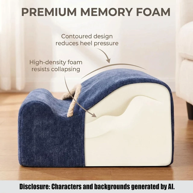Alt view image 6 of 7 - Keep Warm Foot Stool Foot Rest for Under Desk At Work Office Footrest with Warm Feet Pocket,Ergonomic Under Deskfoot stool Stool for Office Chair & Back &Pain Relief blue+