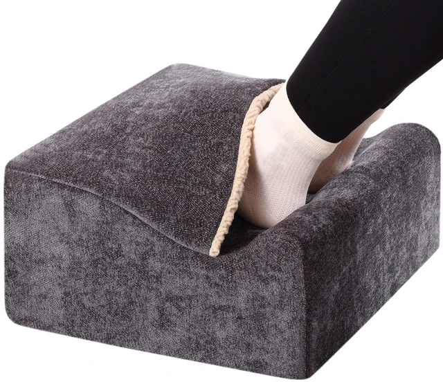 Main image of Keep Warm Foot Stool Foot Rest for Under Desk At Work Office Footrest with Warm Feet Pocket,Ergonomic Under Deskfoot stool Stool for Office Chair & Back &Pain Relief, Dark gray+