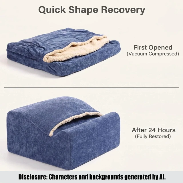 Alt view image 7 of 7 - Keep Warm Foot Stool Foot Rest for Under Desk At Work Office Footrest with Warm Feet Pocket,Ergonomic Under Deskfoot stool Stool for Office Chair & Back &Pain Relief blue+