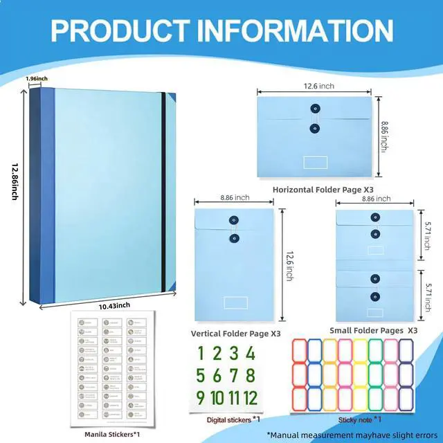 Alt view image 3 of 7 - Important Document Organizer for Family Records with Labeled Pockets 12 labeled pockets organize important papers, passports, certificates, insurance, medical, tax and legal records