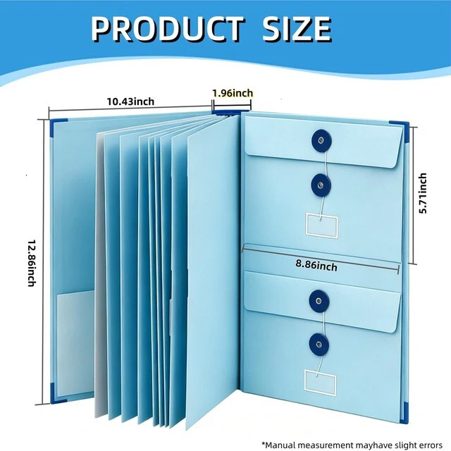 Alt view image 2 of 7 - Important Document Organizer for Family Records with Labeled Pockets 12 labeled pockets organize important papers, passports, certificates, insurance, medical, tax and legal records