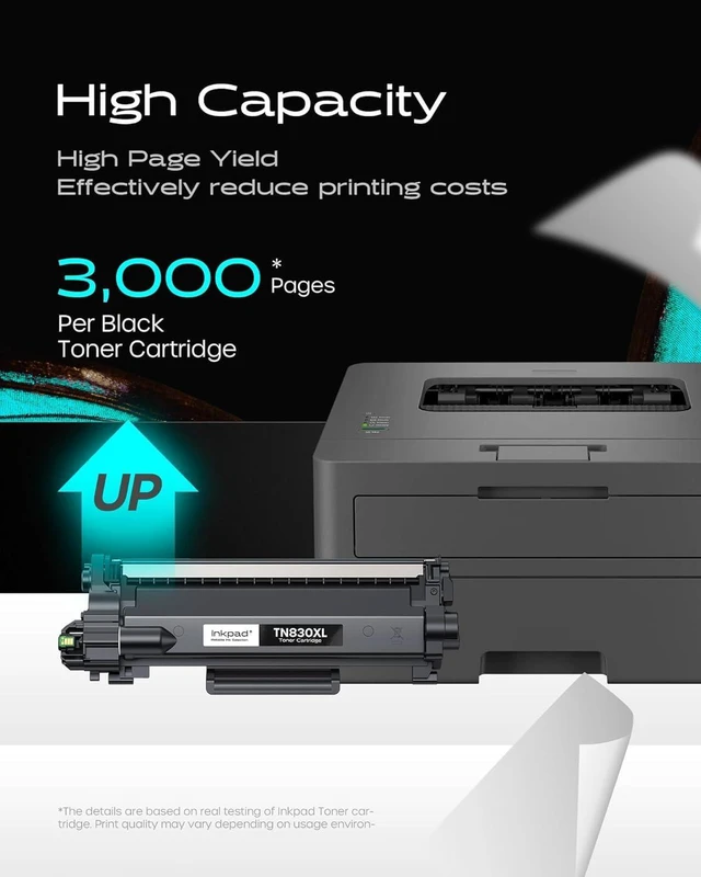 Alt view image 2 of 7 - TN830XL TN830 Toner Cartridges for DCP-L2640DW HL-L2460DW, 2 Pack Black Compatible with Brother HL-L2405W MFC-L2820DW HL-L2480DW Printer, 3000 Pages, ISO Certified, High Yield, with Smart Chip