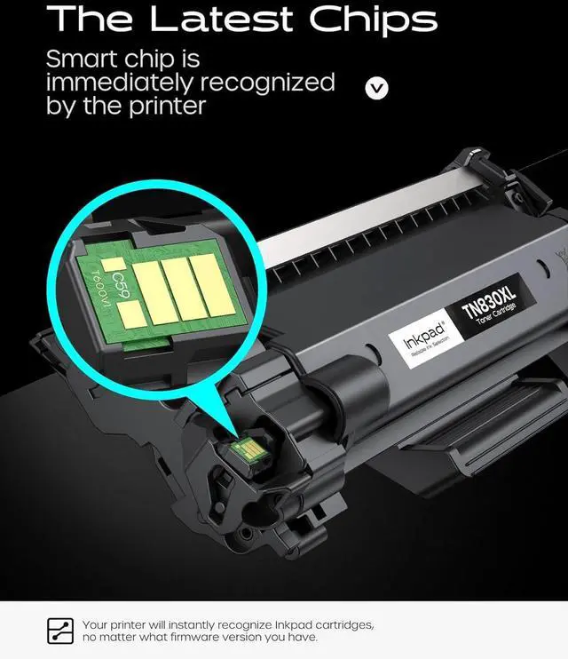Alt view image 4 of 7 - TN830XL TN830 Toner Cartridges for DCP-L2640DW HL-L2460DW, 2 Pack Black Compatible with Brother HL-L2405W MFC-L2820DW HL-L2480DW Printer, 3000 Pages, ISO Certified, High Yield, with Smart Chip