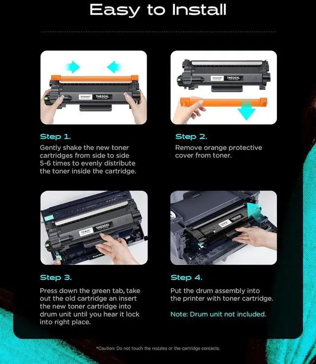 Alt view image 5 of 7 - TN830XL TN830 Toner Cartridges for DCP-L2640DW HL-L2460DW, 2 Pack Black Compatible with Brother HL-L2405W MFC-L2820DW HL-L2480DW Printer, 3000 Pages, ISO Certified, High Yield, with Smart Chip