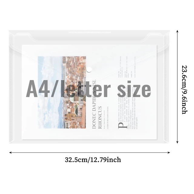 Alt view image 2 of 7 - 50pcs Plastic Envelopes with Button Snap Closure, Clear Poly Folders for Documents, Waterproof Plastic File Folder, Letter Size, A4 Size, for School and Office Supplies