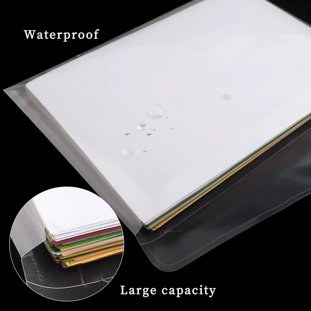 Alt view image 5 of 7 - 50pcs Plastic Envelopes with Button Snap Closure, Clear Poly Folders for Documents, Waterproof Plastic File Folder, Letter Size, A4 Size, for School and Office Supplies