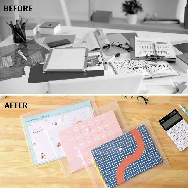 Alt view image 6 of 7 - 50pcs Plastic Envelopes with Button Snap Closure, Clear Poly Folders for Documents, Waterproof Plastic File Folder, Letter Size, A4 Size, for School and Office Supplies