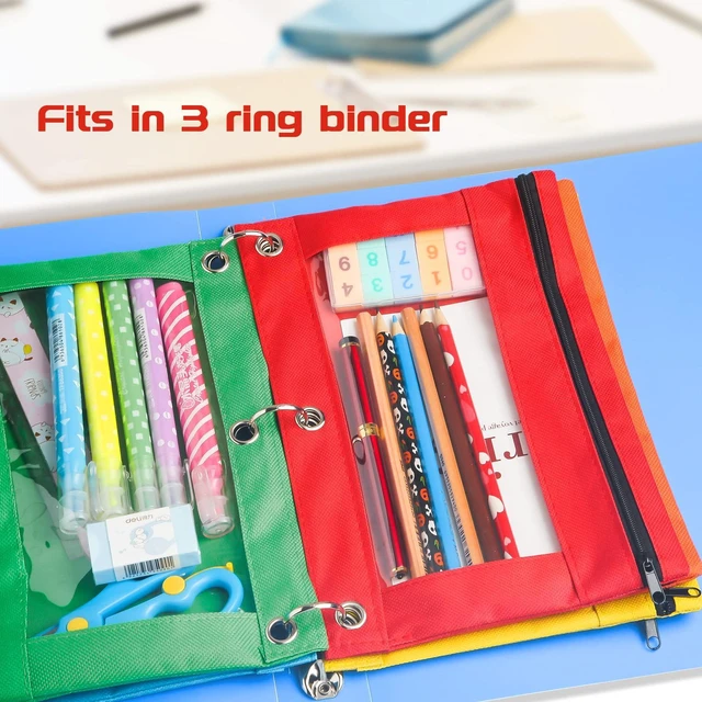 Alt view image 3 of 7 - 30 Pack Pencil Pouch Bulk, Pencil Pouches for 3 Ring Binder, Zipper Pencil Pouch Bulk for School, Home and Office, Assorted Colors