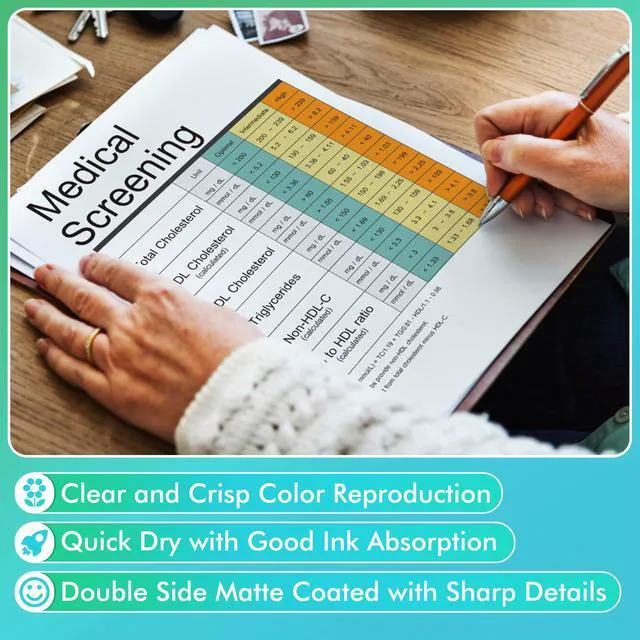 Alt view image 7 of 7 - Double Sided Thin Matte Printer Paper 13x19 Inch 32LB 110 Sheets for Presentation, Books Printing, Compatible with Inkjet Printer, 120gsm