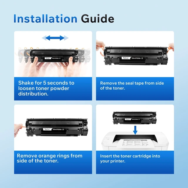 Alt view image 6 of 6 - 83A Toner Cartridge Black Replacement for HP 83A CF283A 2-Black Compatible for HP 83A Use with HP LaserJet Pro MFP M125nw MFP M201dw MFP M225dw MFP M125a M201n M127fn M127fw M225dn Printer
