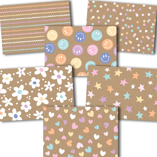 Main image of 54 Blank Cards and Envelopes Blank Note Cards Stationery Designed in USA Kraft Doodle 5 x 3.5 Greeting Card with Envelopes, Notecards and Envelope Set, Cute Card for All Occasion, Stationary Pack