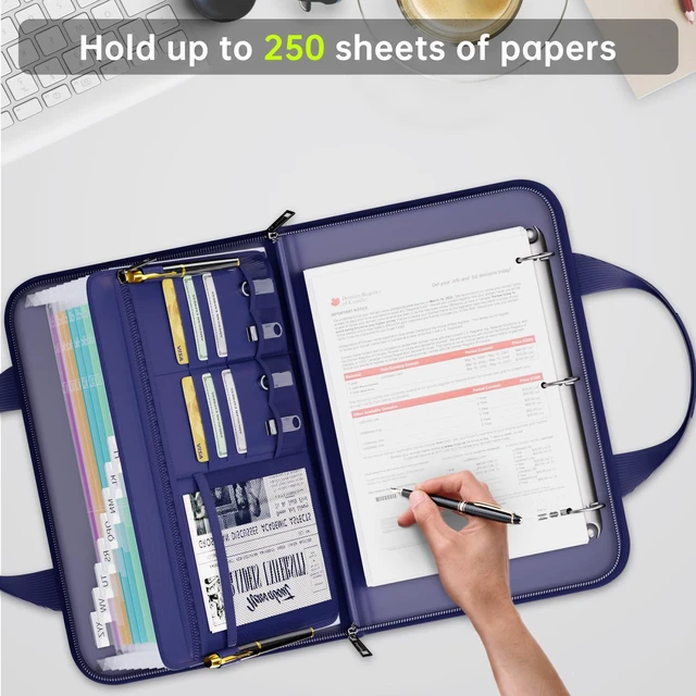 Alt view image 7 of 7 - Fireproof Accordion File Folder with Handle, Document Organizer Expanding File Folder with 13 Pockets, Multiple Pockets, Water Resistant,Portable Travel Home Safe for A4 File,Travel,Blue