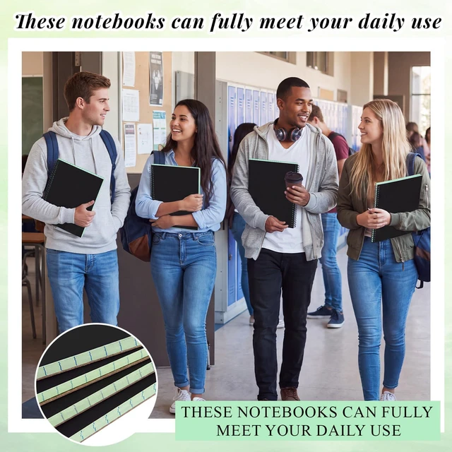 Alt view image 5 of 6 - 4 Landscape Legal Pad 11 x 9.5 College Ruled Top Spiral Horizontal Notebook 4 Green Pads, 40 Sheets Each, Hole Punched Pages, Simple Color Coding for Classes, Projects, Meetings and Daily Note Taking